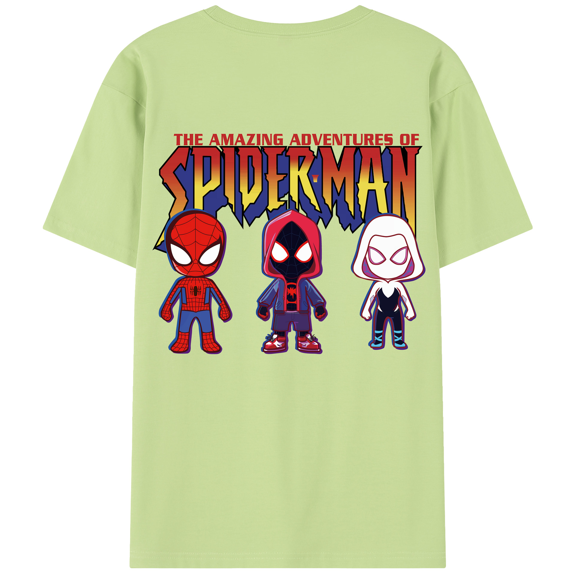 （画像用） Spider Man スパイダーマン 綿100％半袖Tシャツ（背面プリント）